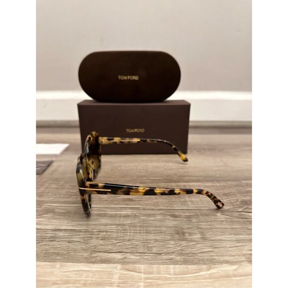 BNIB Tom Ford FT1008 55J Plastic Havana Roviex Cat-Eye Sunglasses Brown $440